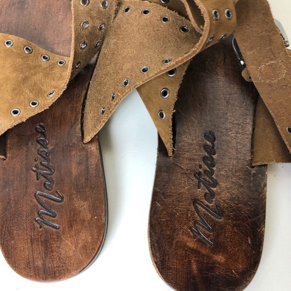 Matisse Wrap Boho Rivet Sandals Toe Strap Sz 8 - Picture 5 of 5